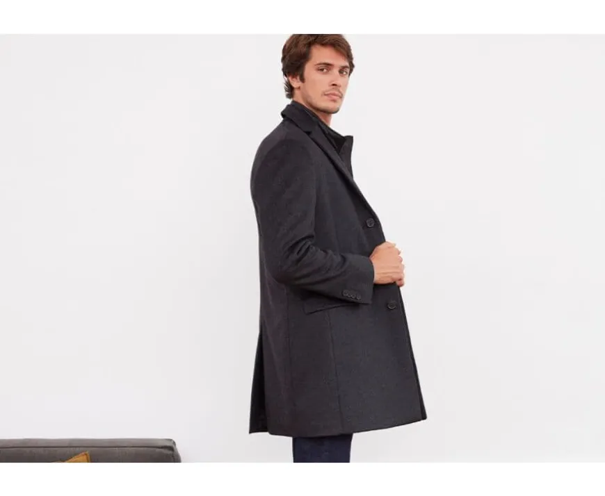 Abrigo de invierno de cachemira y lana para hombre Gris Antracita Honoré Ii-Bexley Hot