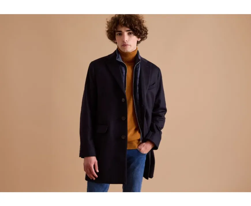 Abrigo de invierno de cachemira y lana para hombre Azul marino Honoré Ii-Bexley Online