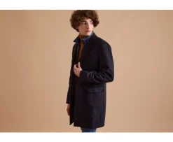 Abrigo de invierno de cachemira y lana para hombre Azul marino Honoré Ii-Bexley Online