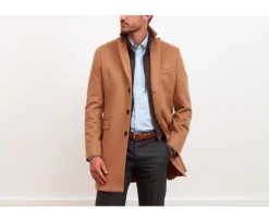 Abrigo de invierno de cachemira y lana para hombre Camel Honoré Ii-Bexley Shop