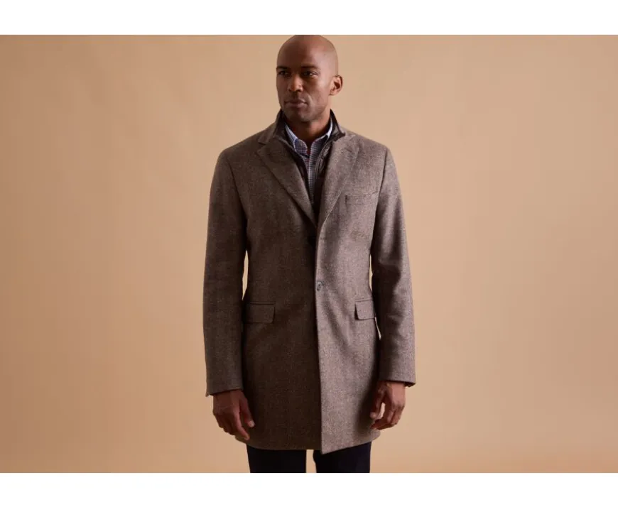 Abrigo de invierno de cachemira y lana para hombre Espiga Topo Honoré Ii-Bexley New