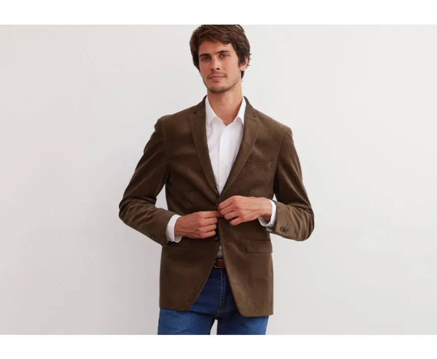 Americana de pana lavada para hombre Topo oscuro Léontilde-Bexley Shop