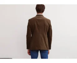 Americana de pana lavada para hombre Topo oscuro Léontilde-Bexley Shop