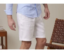 Bermudas lino hombre Blanco Borys-Bexley Sale