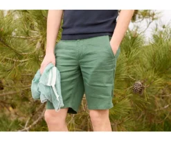 Bermudas lino hombre Pino Verde Borys-Bexley New