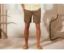 Bermuda tipo chino para hombre Aceituna oscura Barry-Bexley New