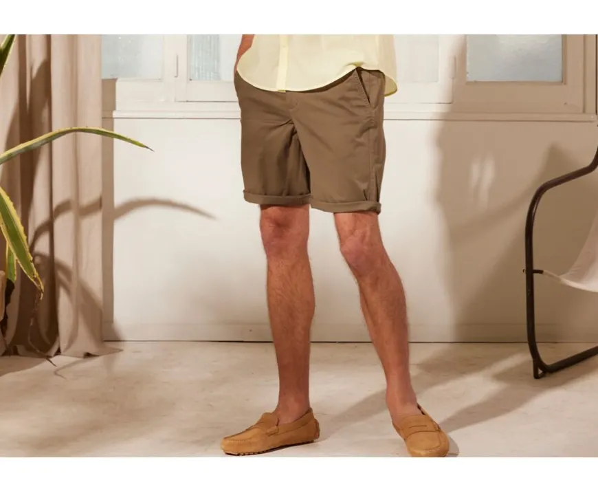 Bermuda tipo chino para hombre Aceituna oscura Barry-Bexley New