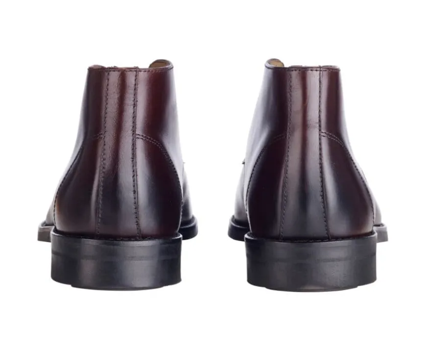 Botas bajas de piel chocolate Patinada para hombre Watford Ii Gomme City-Bexley Discount