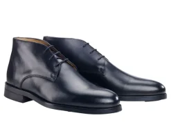 Botas bajas de piel negra patinada para hombre. Watford Ii Gomme City-Bexley Best Sale