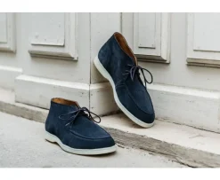 Botas casual de hombre Terciopelo Navy Serenoa-Bexley Clearance