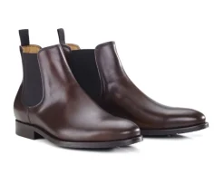 Botas Chelsea de piel Chocolate patinado Alderton Gomme-Bexley New