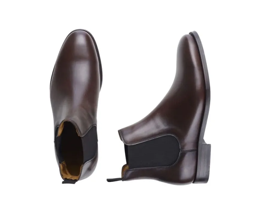 Botas Chelsea de piel Chocolate patinado Alderton Gomme-Bexley New