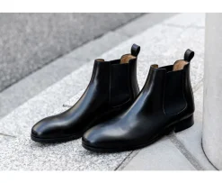 Botas Chelsea de piel para hombre Negras Bergame Patin-Bexley Cheap