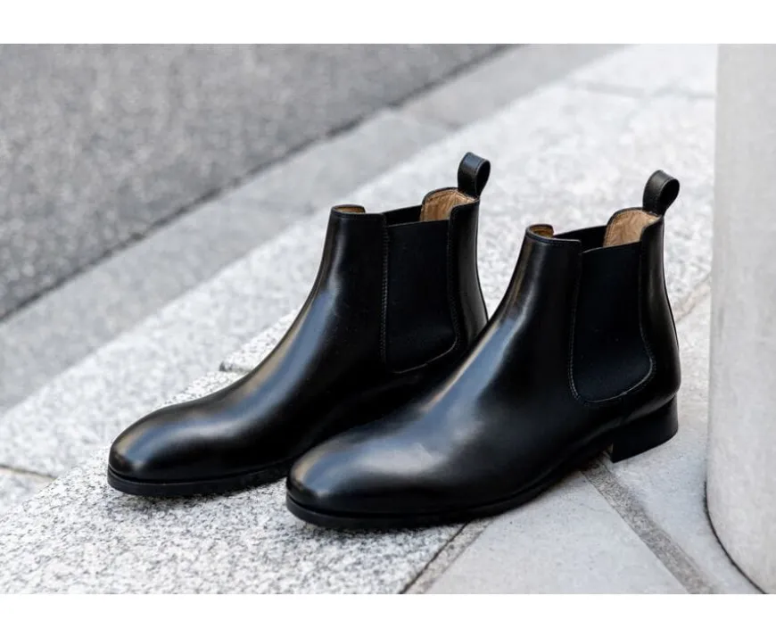 Botas Chelsea de piel para hombre Negras Bergame Patin-Bexley Cheap