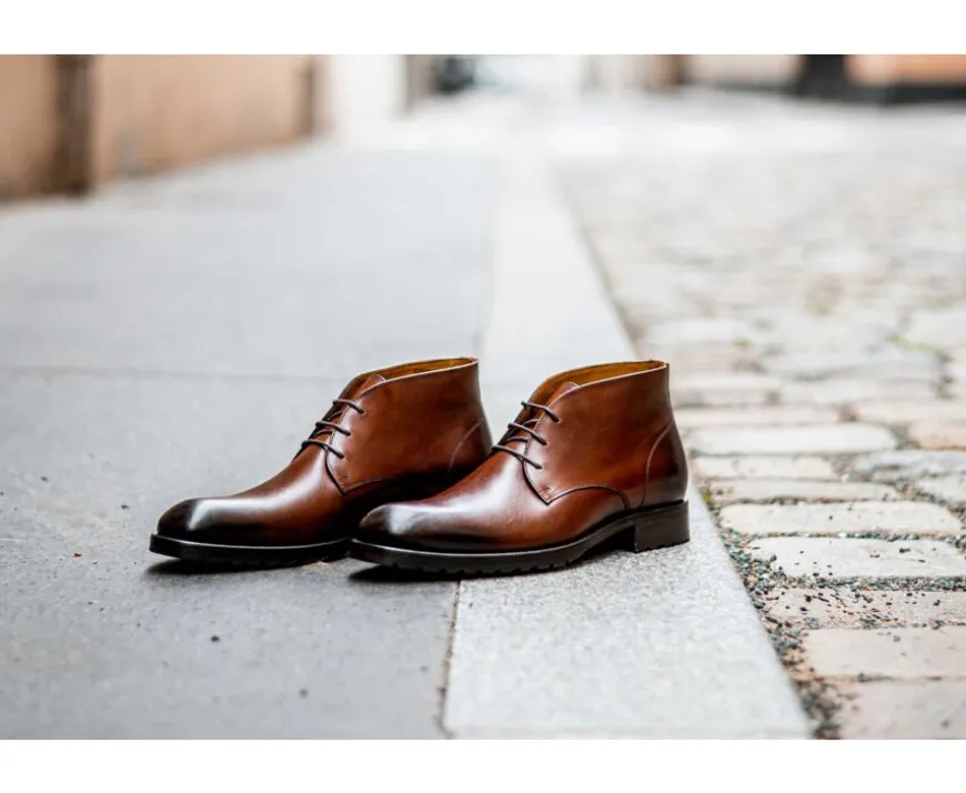 Botas chukka hombre Coñac patinado Warwick-Bexley Fashion