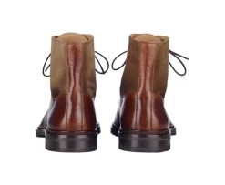 Botas Derby de hombre con cordones Cognac Patinado y Topo Irving Ii Gomme-Bexley Shop
