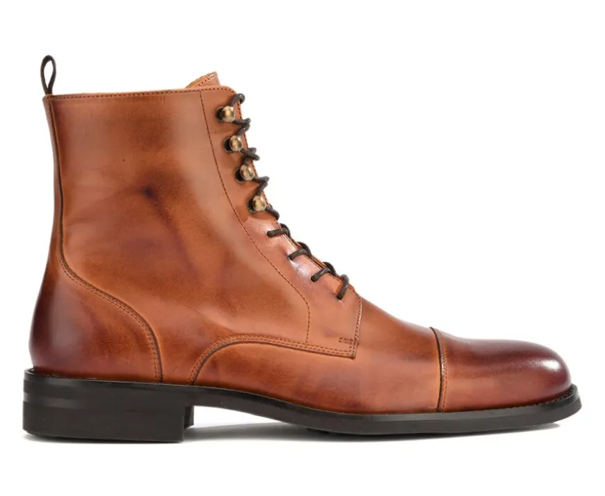 Botas derby de hombre con cordones Castaño patinado Enfield Ii Gomme City-Bexley Discount