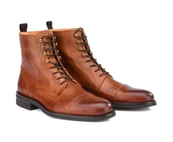 Botas derby de hombre con cordones Castaño patinado Enfield Ii Gomme City-Bexley Discount