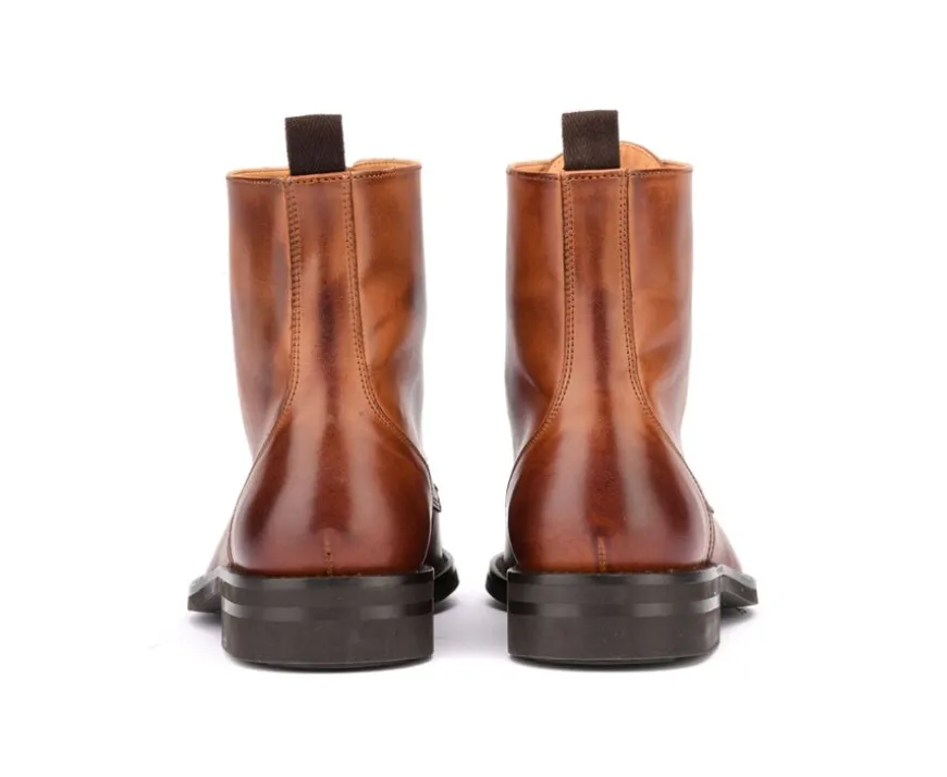 Botas derby de hombre con cordones Castaño patinado Enfield Ii Gomme City-Bexley Discount