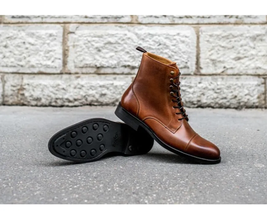 Botas derby de hombre con cordones Castaño patinado Enfield Ii Gomme City-Bexley Discount