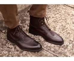 Botas Hombre en Cuero Chocolate granulado Kent High Gomme Country-Bexley Best