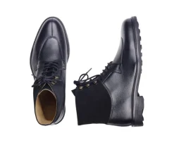 Botas Hombre en Cuero Negro granulado Kent High Gomme Country-Bexley Fashion