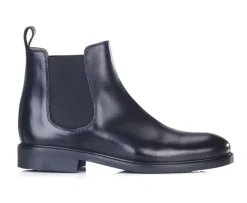 Botines chelsea de cuero pull up para hombre Negro Fangler Gomme City-Bexley Fashion