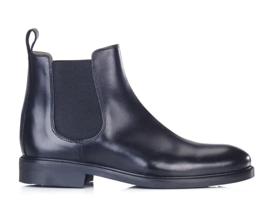 Botines chelsea de cuero pull up para hombre Negro Fangler Gomme City-Bexley Fashion