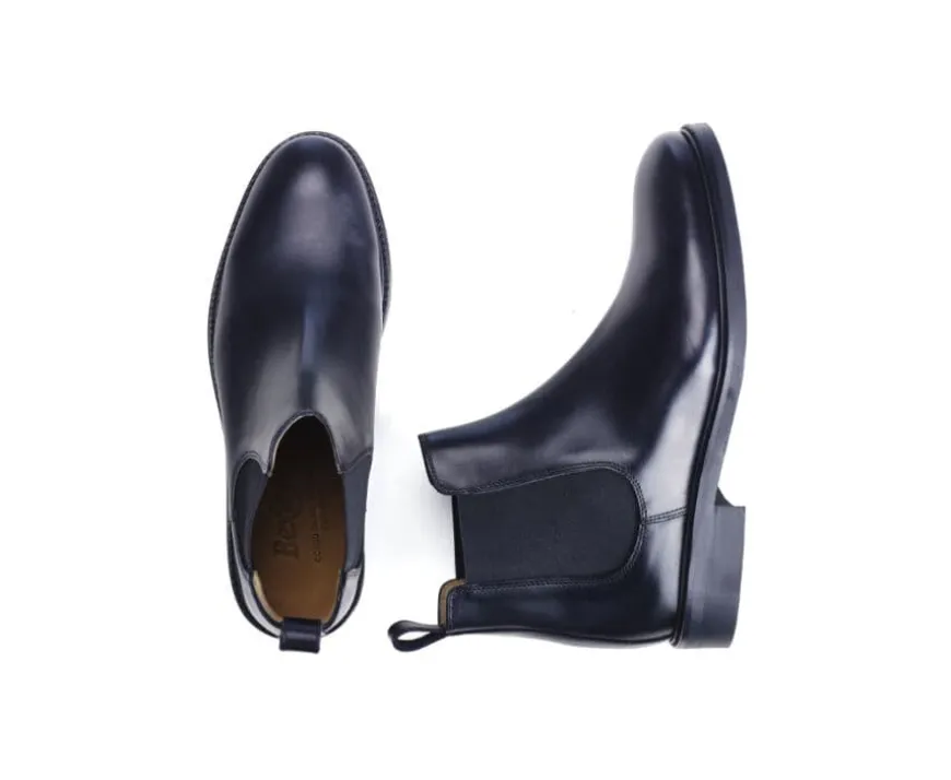 Botines chelsea de cuero pull up para hombre Negro Fangler Gomme City-Bexley Fashion