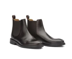 Botines chelsea de cuero pull up para hombre Chocolate Fangler Gomme City-Bexley Hot