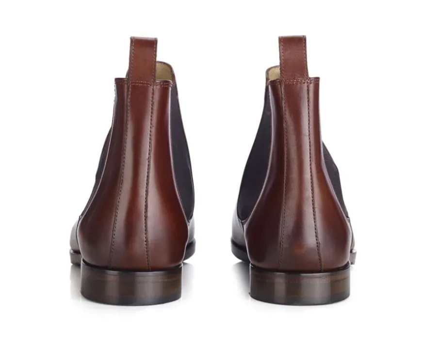 Botines Chelsea de piel para hombre Chocolate patinado Bergame Patin-Bexley Clearance