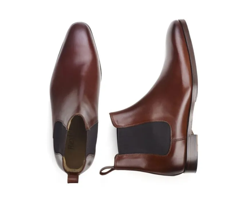 Botines Chelsea de piel para hombre Chocolate patinado Bergame Patin-Bexley Clearance