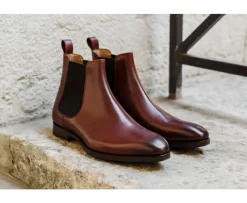 Botines Chelsea de piel para hombre Chocolate patinado Bergame Patin-Bexley Clearance