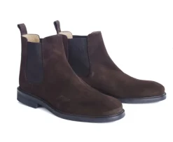 Botines Chelsea para hombre Terciopelo Pardo Fangler Gomme City-Bexley Best