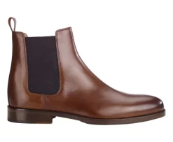 Botines de hombre en castaño patinado con suela de cuero y goma de caucho Dovon Patin-Bexley Sale
