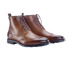 Botines derby con cordones para hombre Chocolate patinado Charing Gomme City-Bexley Clearance