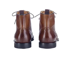 Botines derby con cordones para hombre Chocolate patinado Charing Gomme City-Bexley Clearance