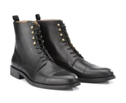 Botines derby con cordones para hombre Negro patinado Enfield Ii Gomme City-Bexley New