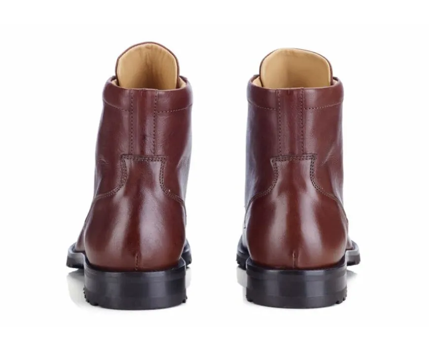 Botines para hombre con cordones Chocolate patinado Bardfield-Bexley Fashion