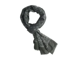 Bufanda de lana Verde Patrón gris-Bexley Outlet