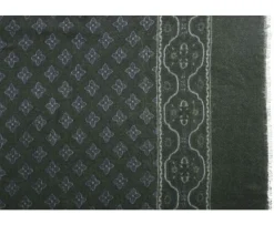 Bufanda de lana Verde Patrón gris-Bexley Outlet