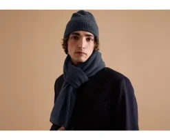 Bufanda Lambswool Gris Antracita Moteado-Bexley Cheap