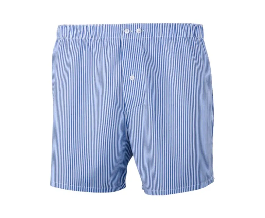 Caja de 2 calzoncillos para hombre Azul liso/ Azul océano y rayas blancas Elon-Bexley Fashion
