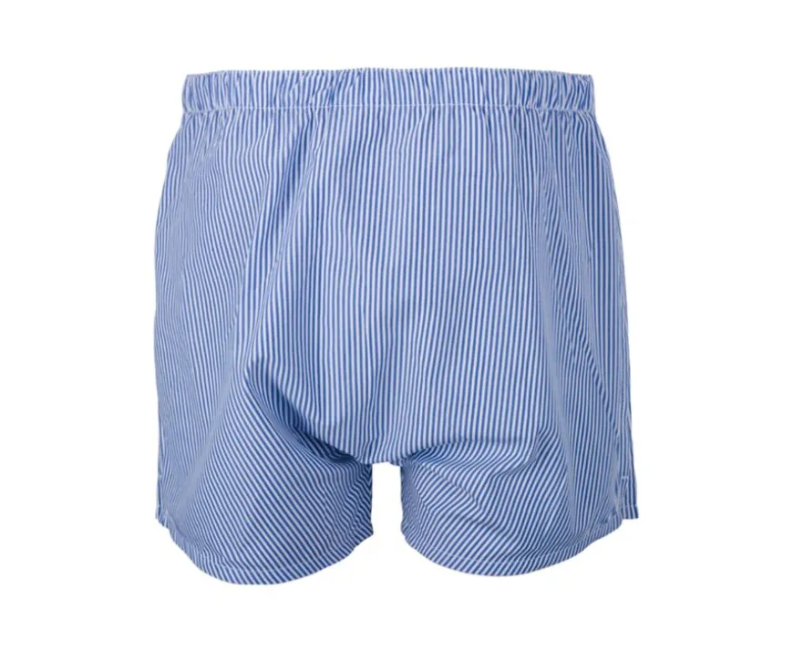 Caja de 2 calzoncillos para hombre Azul liso/ Azul océano y rayas blancas Elon-Bexley Fashion