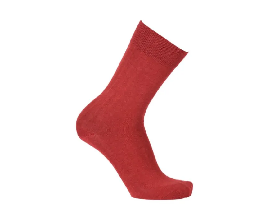 Calcetines de algodón fino para hombre Rojo moteado-Bexley Best