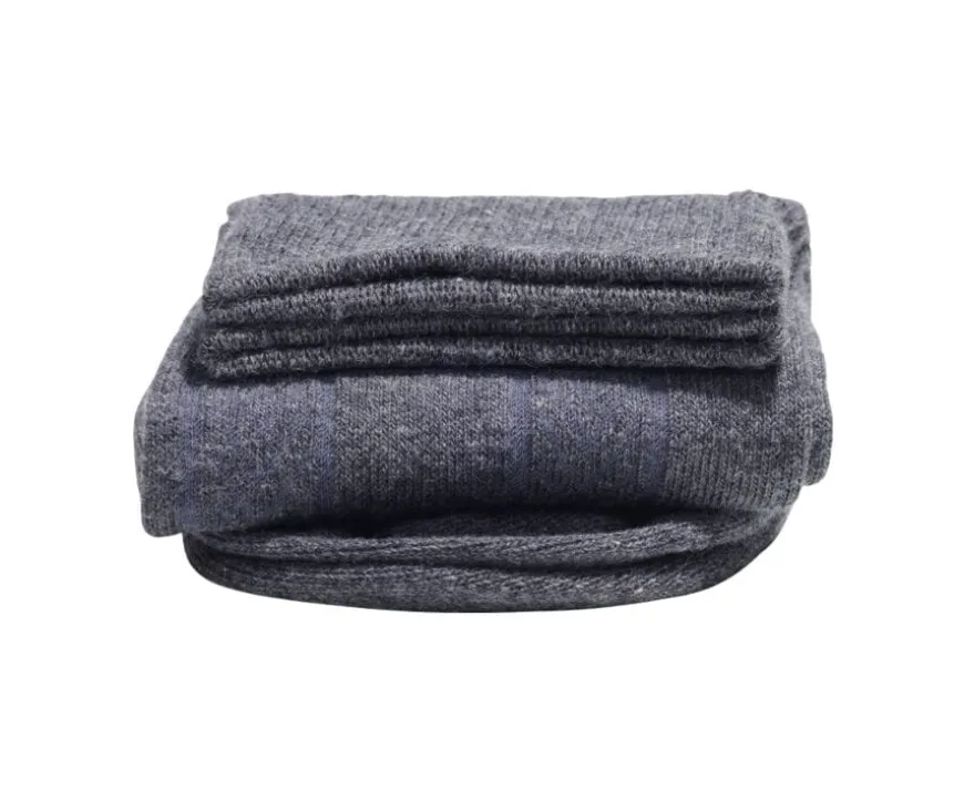 Calcetines de algodón grueso con rayas de espiga Gris Antracita-Bexley Cheap
