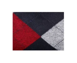 Calcetines de algodón grueso con diamantes Azul marino y rojo-Bexley Clearance