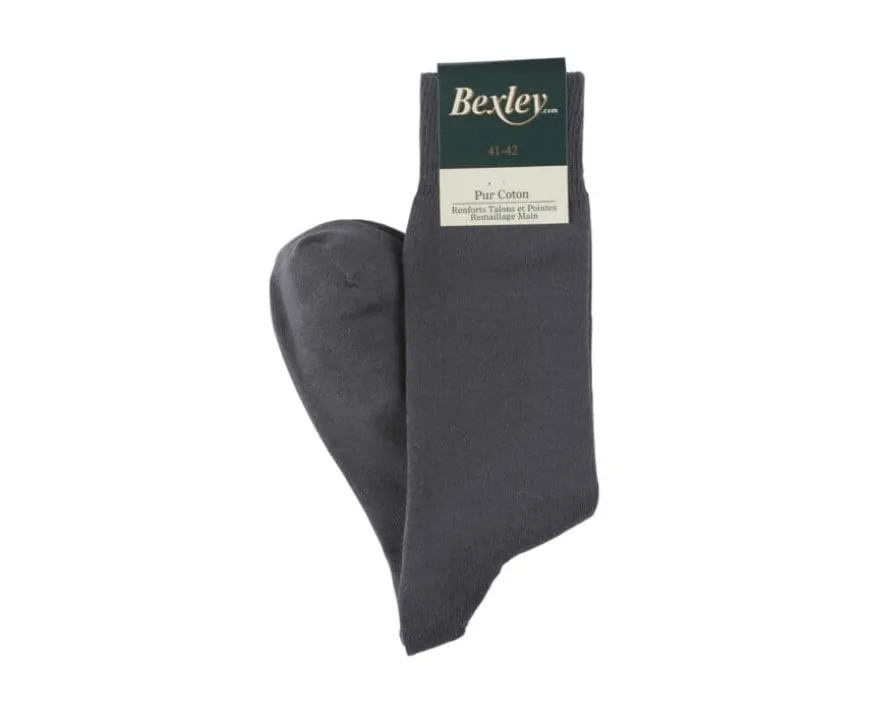 Calcetines de algodón grueso para hombre Gris Antracita-Bexley Clearance
