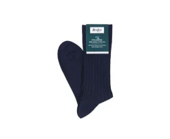 Calcetines de algodón y lino con ribete para hombre Marino-Bexley Cheap