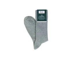 Calcetines de algodón y lino con ribete para hombre Verde Salvia-Bexley Flash Sale